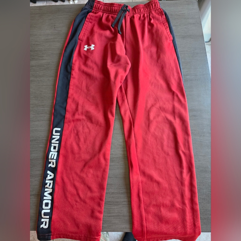 Under Armour Kids Red and Black Joggers